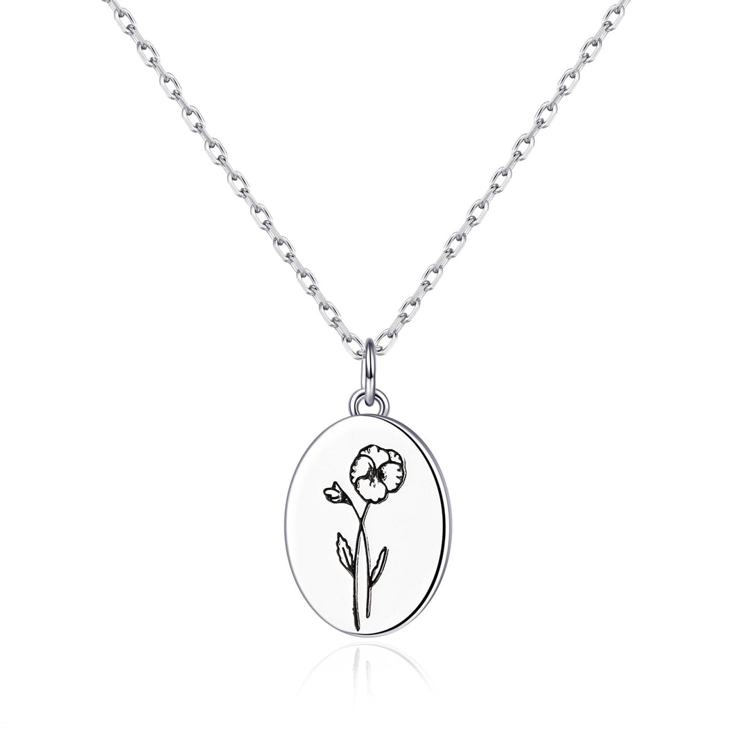 February Birth Flower Violet Necklace with Card