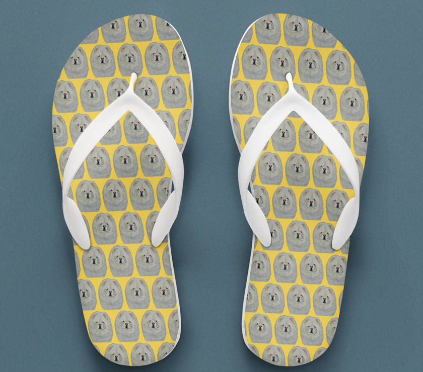 Fluff Up Your Feet: Chow Chow Flip Flops for Dog Lovers!
