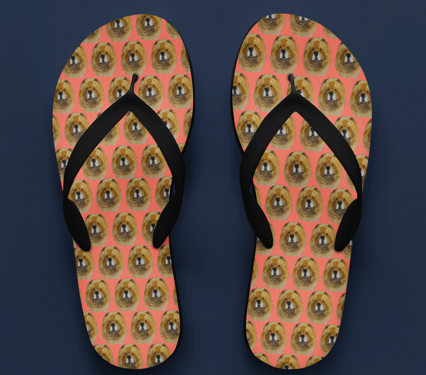 Fluff Up Your Feet: Chow Chow Flip Flops for Dog Lovers!