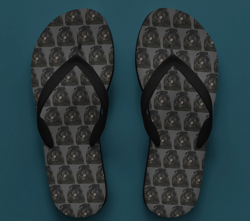 Fluff Up Your Feet: Chow Chow Flip Flops for Dog Lovers!