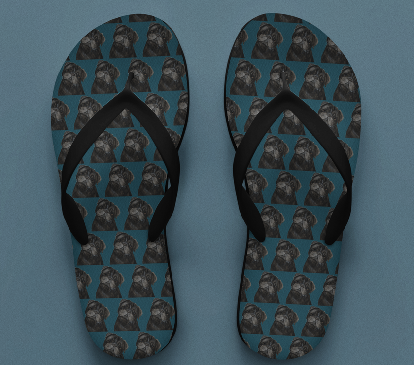 Pug Life, But Make It Fashion: Luxe Pug Print Flip Flops!