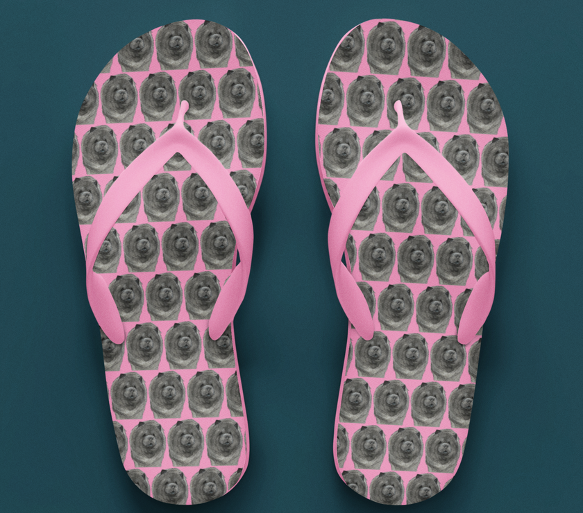 Fluff Up Your Feet: Chow Chow Flip Flops for Dog Lovers!