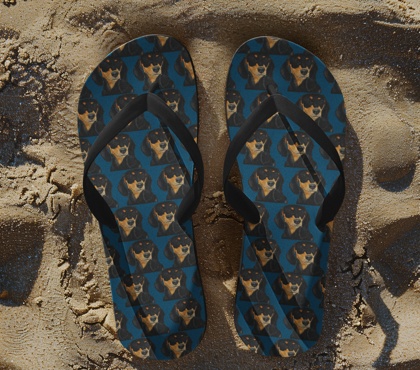 Hot Dog Summer: Luxe Dachshund Print Flip Flops!