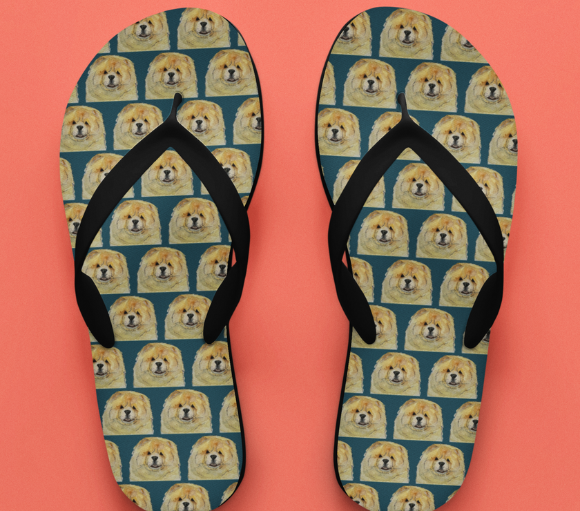 Fluff Up Your Feet: Chow Chow Flip Flops for Dog Lovers!