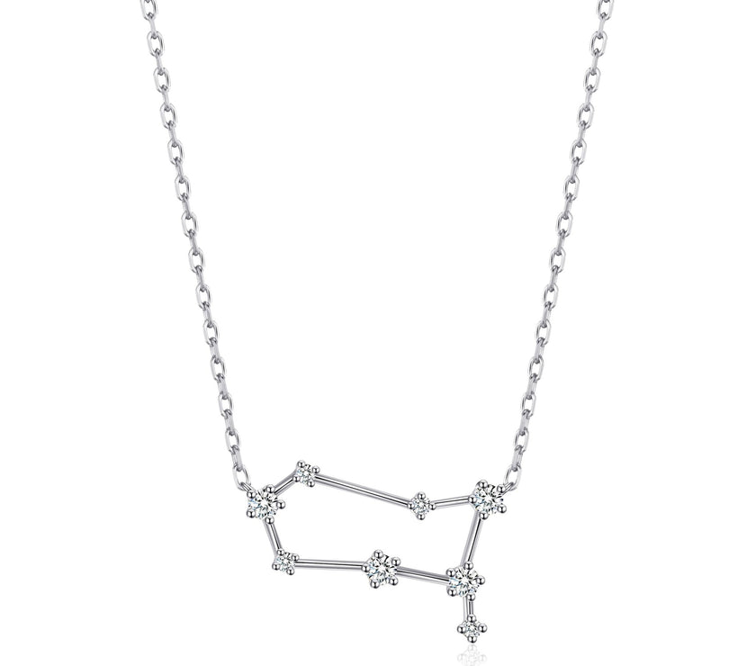 Gemini Star Sign Zodiac Constellation Necklace and Quote Card with Zircondia® Crystals
