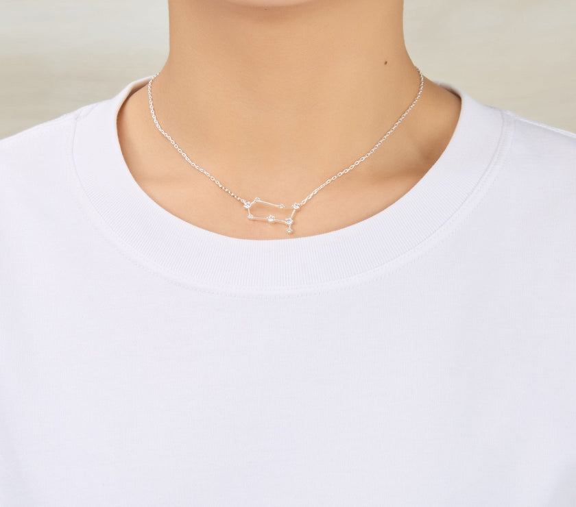 Gemini Star Sign Zodiac Constellation Necklace and Quote Card with Zircondia® Crystals