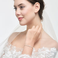 Gold Plated I Couldn't Say I Do Without You Heart Solitaire Bracelet with Zircondia® Crystals