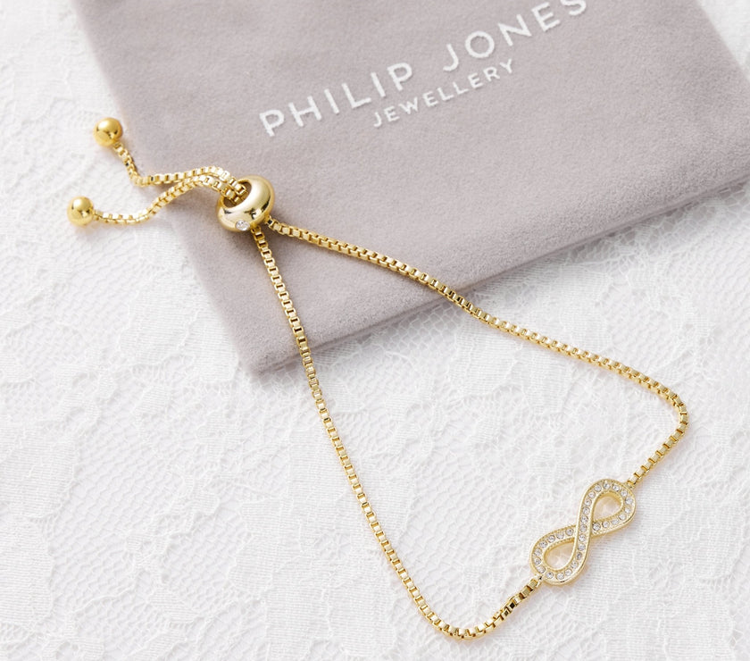Gold Plated I Couldn't Say I Do Without You Infinity Friendship Bracelet with Zircondia® Crystals