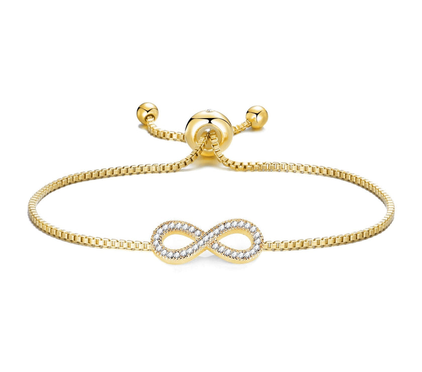 Gold Plated I Couldn't Say I Do Without You Infinity Friendship Bracelet with Zircondia® Crystals