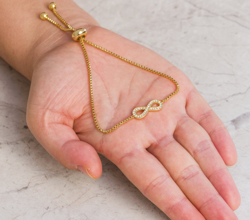 Gold Plated I Couldn't Say I Do Without You Infinity Friendship Bracelet with Zircondia® Crystals