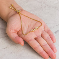 Gold Plated I Couldn't Say I Do Without You Infinity Friendship Bracelet with Zircondia® Crystals