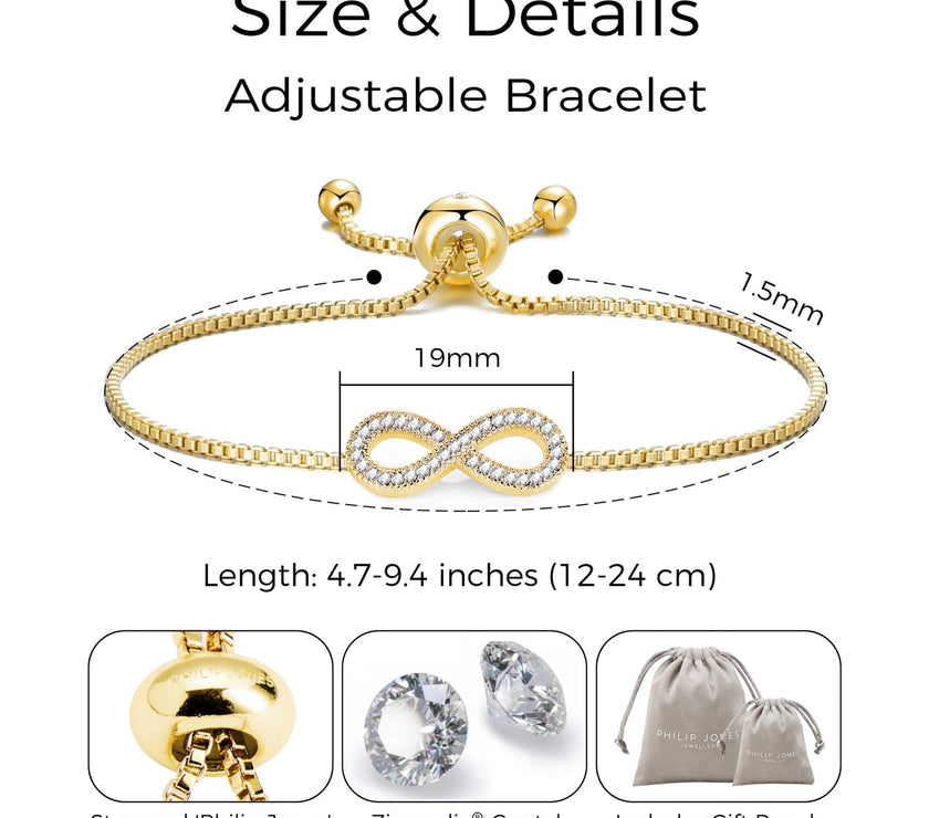 Gold Plated I Couldn't Say I Do Without You Infinity Friendship Bracelet with Zircondia® Crystals