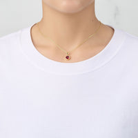 Gold Plated July (Ruby) Birthstone Necklace & Earrings Set Created with Zircondia® Crystals