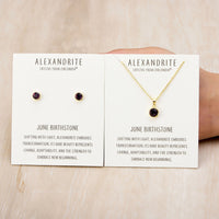 Gold Plated June (Alexandrite) Birthstone Necklace & Earrings Set Created with Zircondia® Crystals