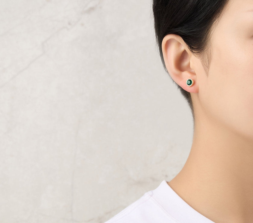 Gold Plated May (Emerald) Birthstone Necklace & Earrings Set Created with Zircondia® Crystals