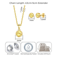 Gold Plated November (Topaz) Birthstone Necklace & Earrings Set Created with Zircondia® Crystals