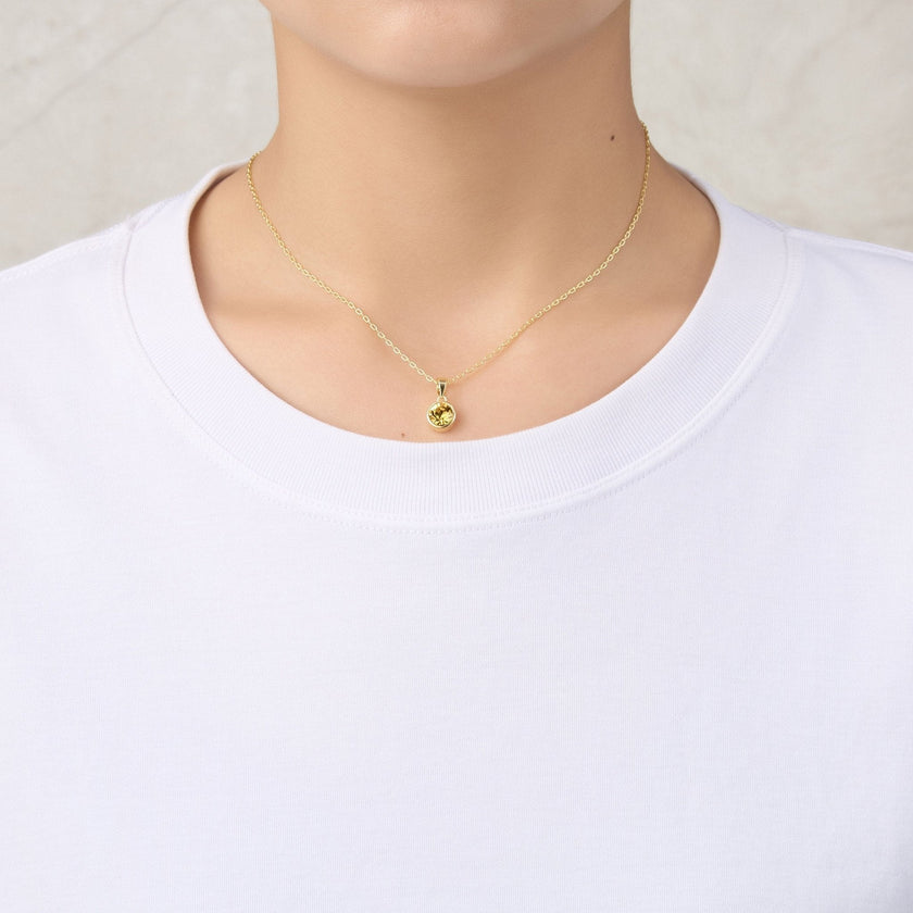 Gold Plated November (Topaz) Birthstone Necklace & Earrings Set Created with Zircondia® Crystals
