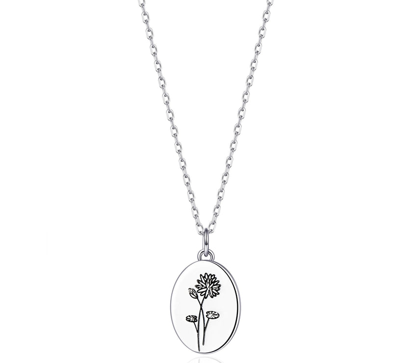 July Birth Flower Water Lily Necklace with Card