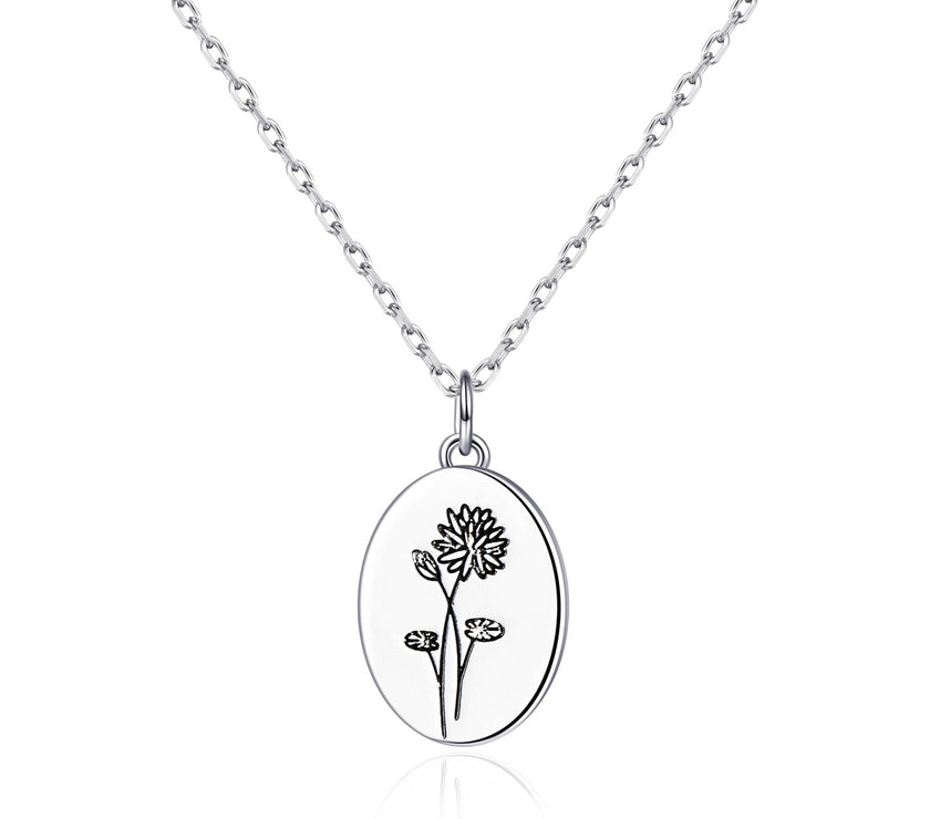 July Birth Flower Water Lily Necklace with Card
