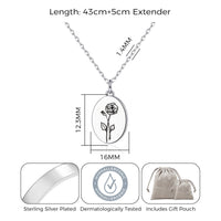 June Birth Flower Rose Necklace with Card