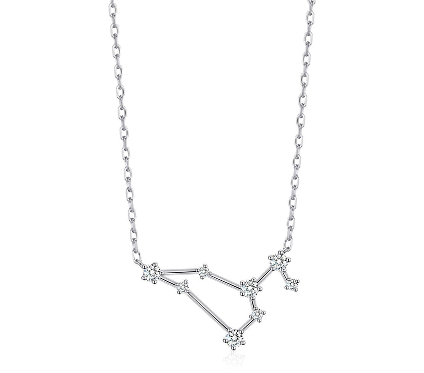 Leo Star Sign Zodiac Constellation Necklace and Quote Card with Zircondia® Crystals