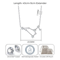 Leo Star Sign Zodiac Constellation Necklace and Quote Card with Zircondia® Crystals