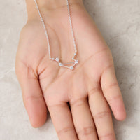 Libra Star Sign Zodiac Constellation Necklace and Quote Card with Zircondia® Crystals