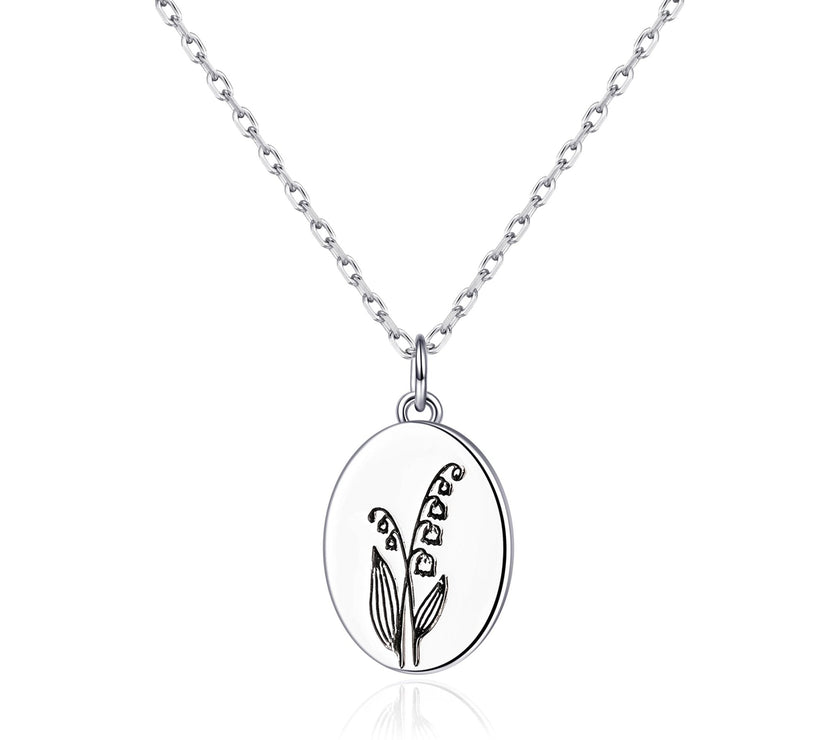 May Birth Flower Lily of the Valley Necklace with Card