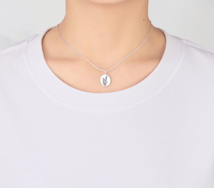 May Birth Flower Lily of the Valley Necklace with Card