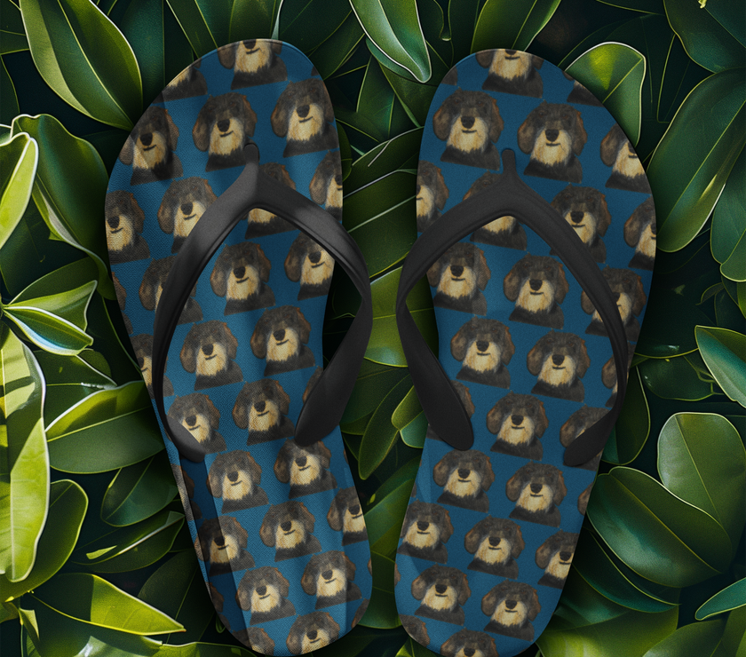 Hot Dog Summer: Luxe Dachshund Print Flip Flops!