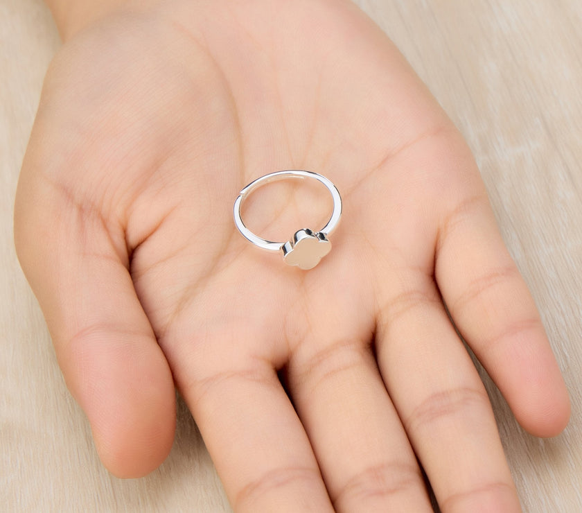 Mother of Pearl Gemstone Adjustable Clover Ring