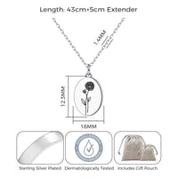 November Birth Flower Chrysanthemum Necklace with Card