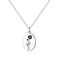 November Birth Flower Chrysanthemum Necklace with Card