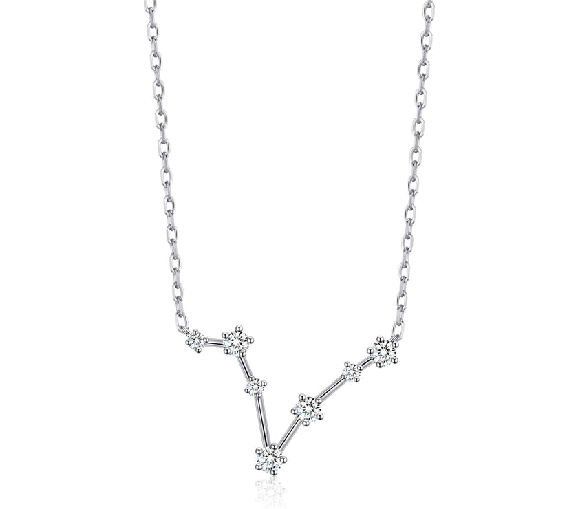 Pisces Star Sign Zodiac Constellation Necklace and Quote Card with Zircondia® Crystals