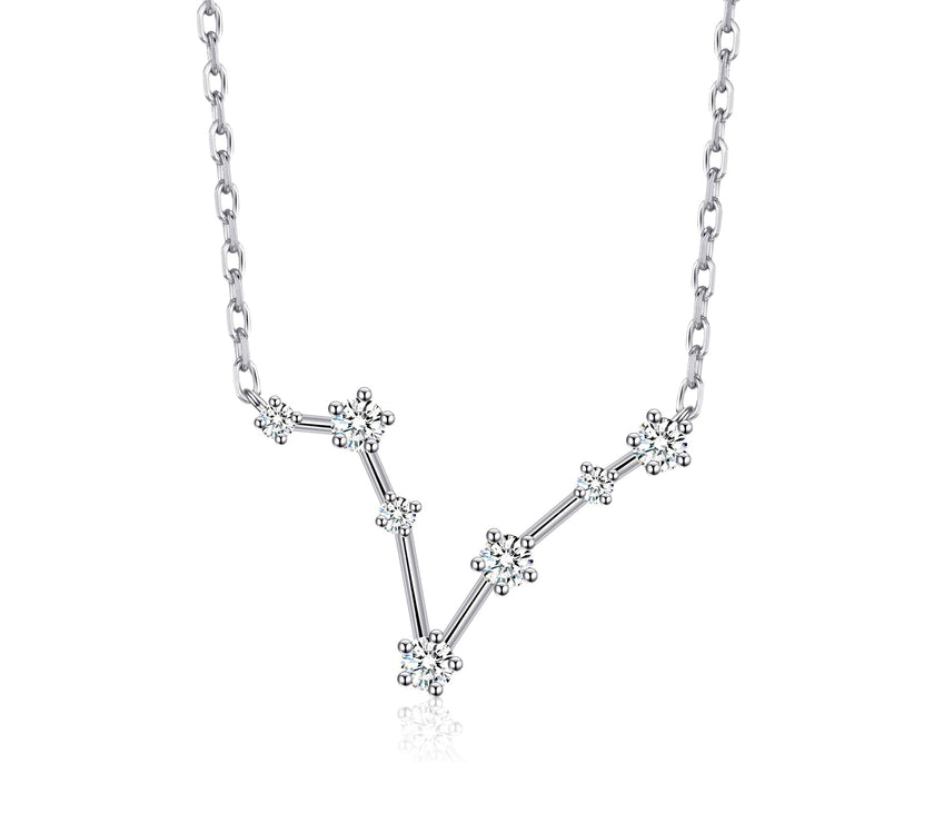 Pisces Star Sign Zodiac Constellation Necklace and Quote Card with Zircondia® Crystals