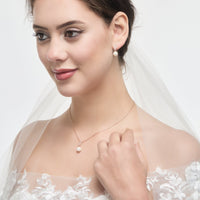 Rose Gold Plated I Couldn't Say I Do Without You Infinity Pearl Drop Set with Zircondia® Crystals