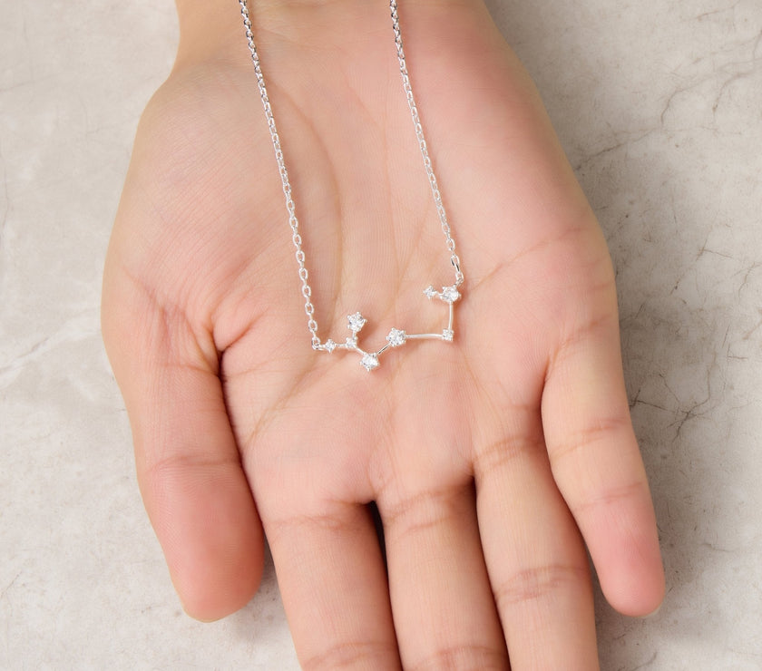 Sagittarius Star Sign Zodiac Constellation Necklace and Quote Card with Zircondia® Crystals