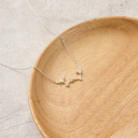 Sagittarius Star Sign Zodiac Constellation Necklace and Quote Card with Zircondia® Crystals