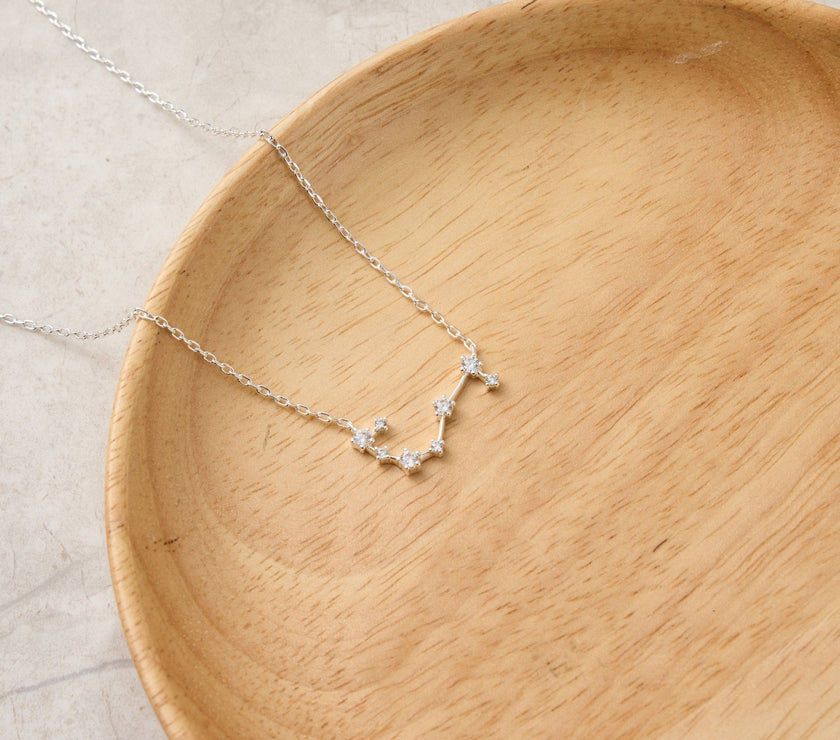 Scorpio Star Sign Zodiac Constellation Necklace and Quote Card with Zircondia® Crystals