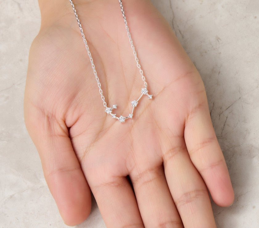 Scorpio Star Sign Zodiac Constellation Necklace and Quote Card with Zircondia® Crystals