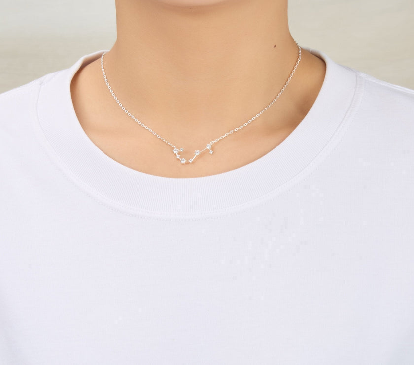 Scorpio Star Sign Zodiac Constellation Necklace and Quote Card with Zircondia® Crystals