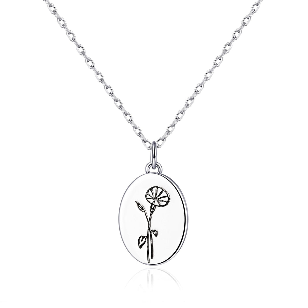 September Birth Flower Morning Glory Necklace with Card