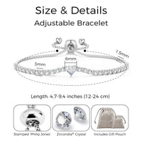 Silver Plated I Couldn't Say I Do Without You Heart Solitaire Wedding Bracelet with Zircondia® Crystals