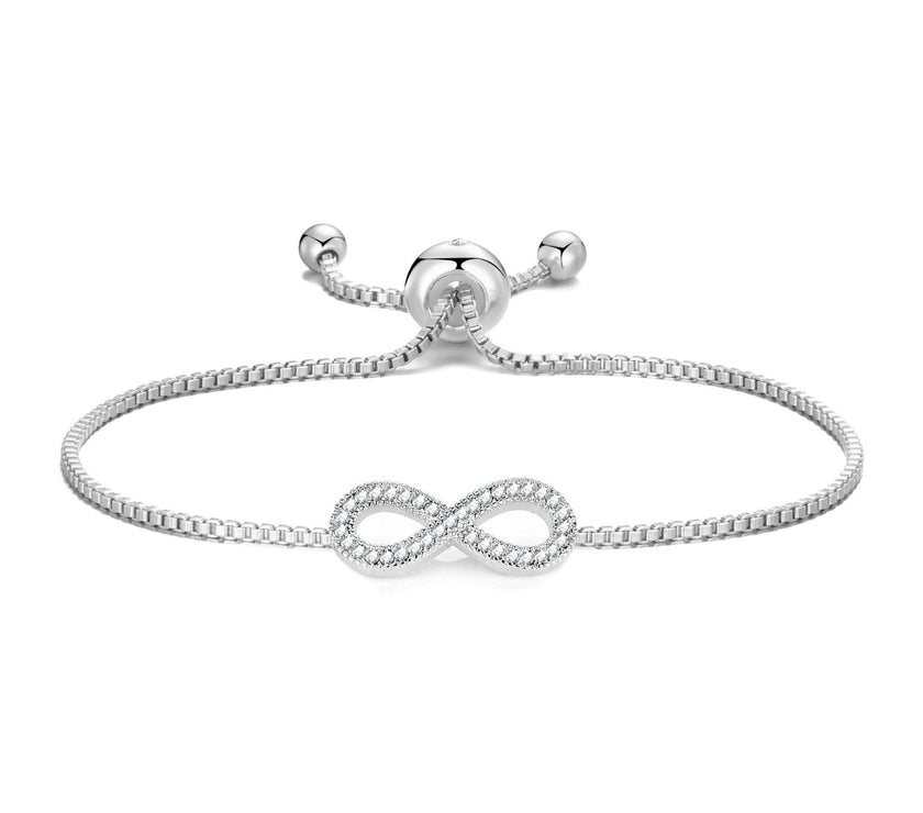 Silver Plated I Couldn't Say I Do Without You Infinity Wedding Bracelet with Zircondia® Crystals
