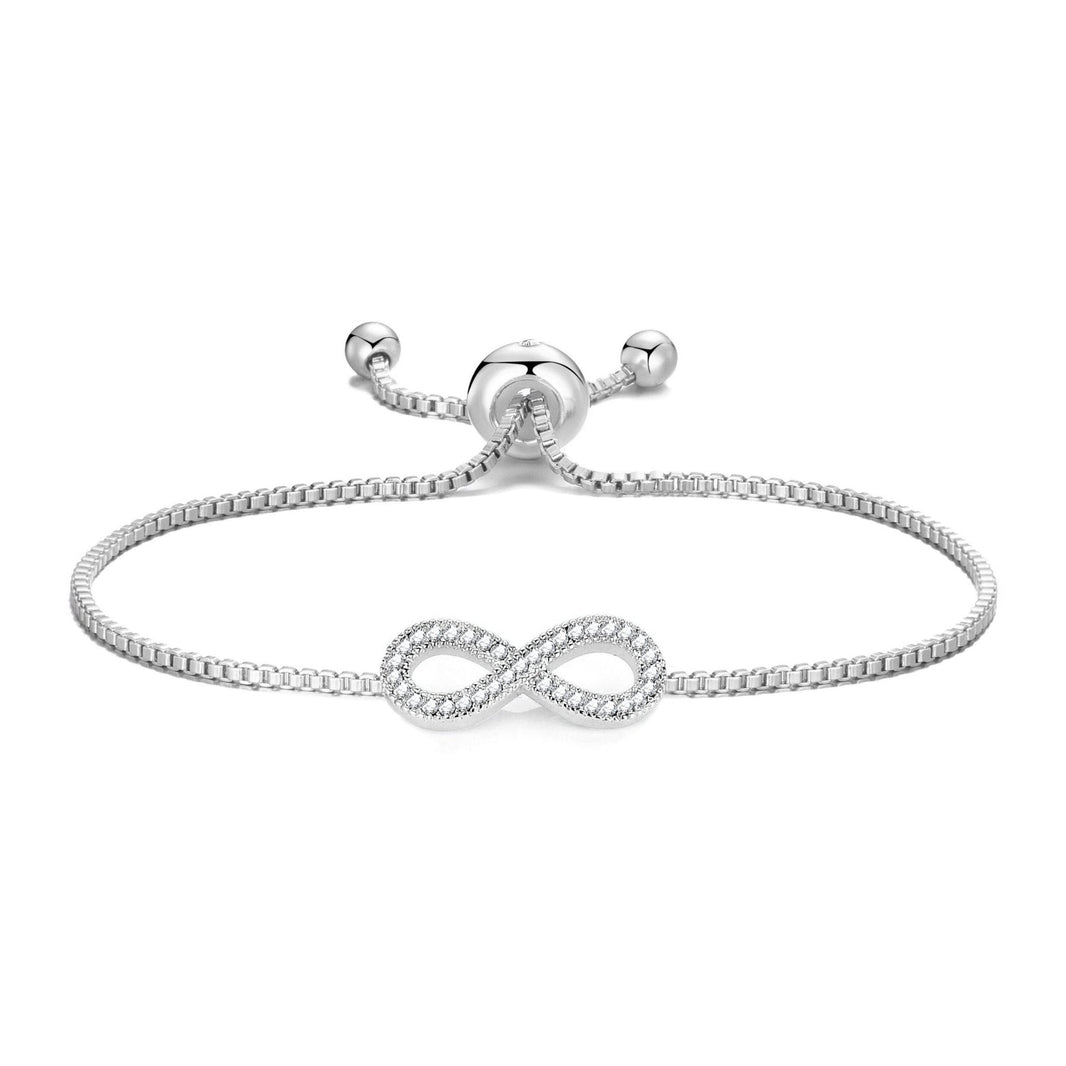 Silver Plated I Couldn't Say I Do Without You Infinity Wedding Bracelet with Zircondia® Crystals