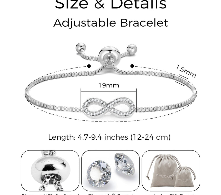 Silver Plated I Couldn't Say I Do Without You Infinity Wedding Bracelet with Zircondia® Crystals