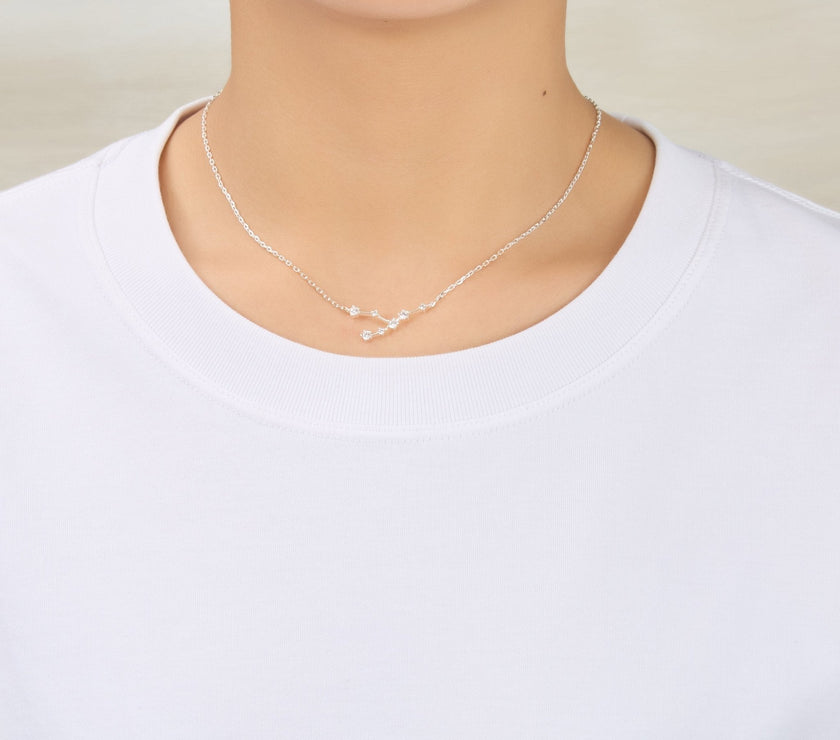 Taurus Star Sign Zodiac Constellation Necklace and Quote Card with Zircondia® Crystals