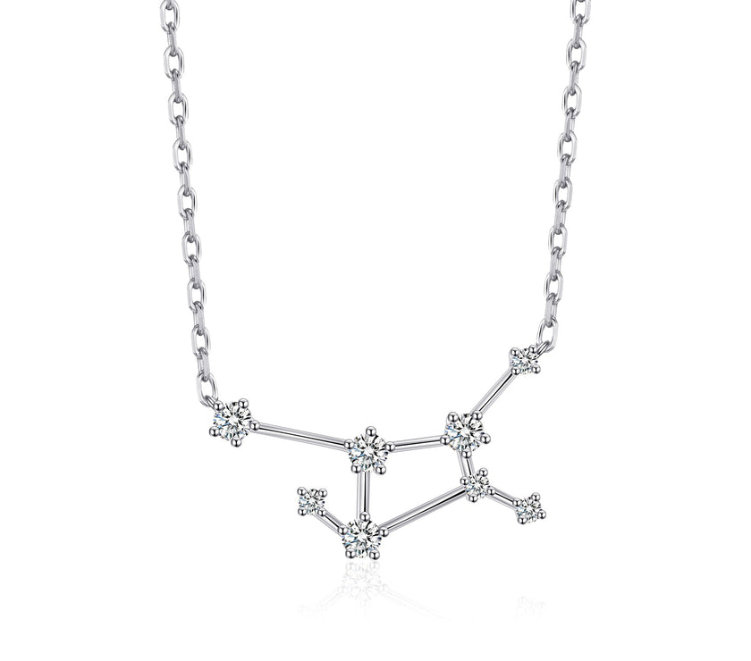Virgo Star Sign Zodiac Constellation Necklace and Quote Card with Zircondia® Crystals