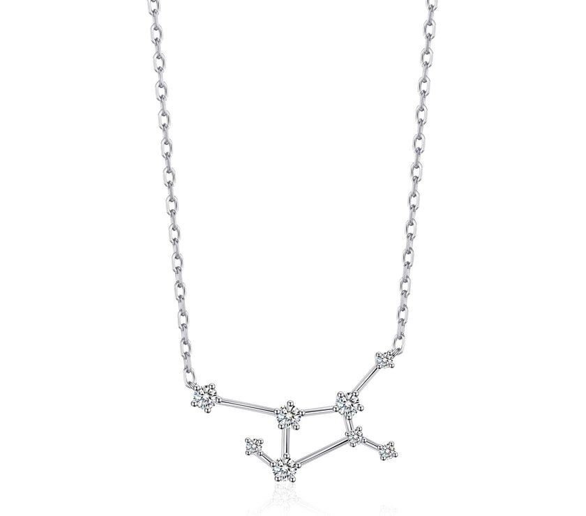Virgo Star Sign Zodiac Constellation Necklace and Quote Card with Zircondia® Crystals